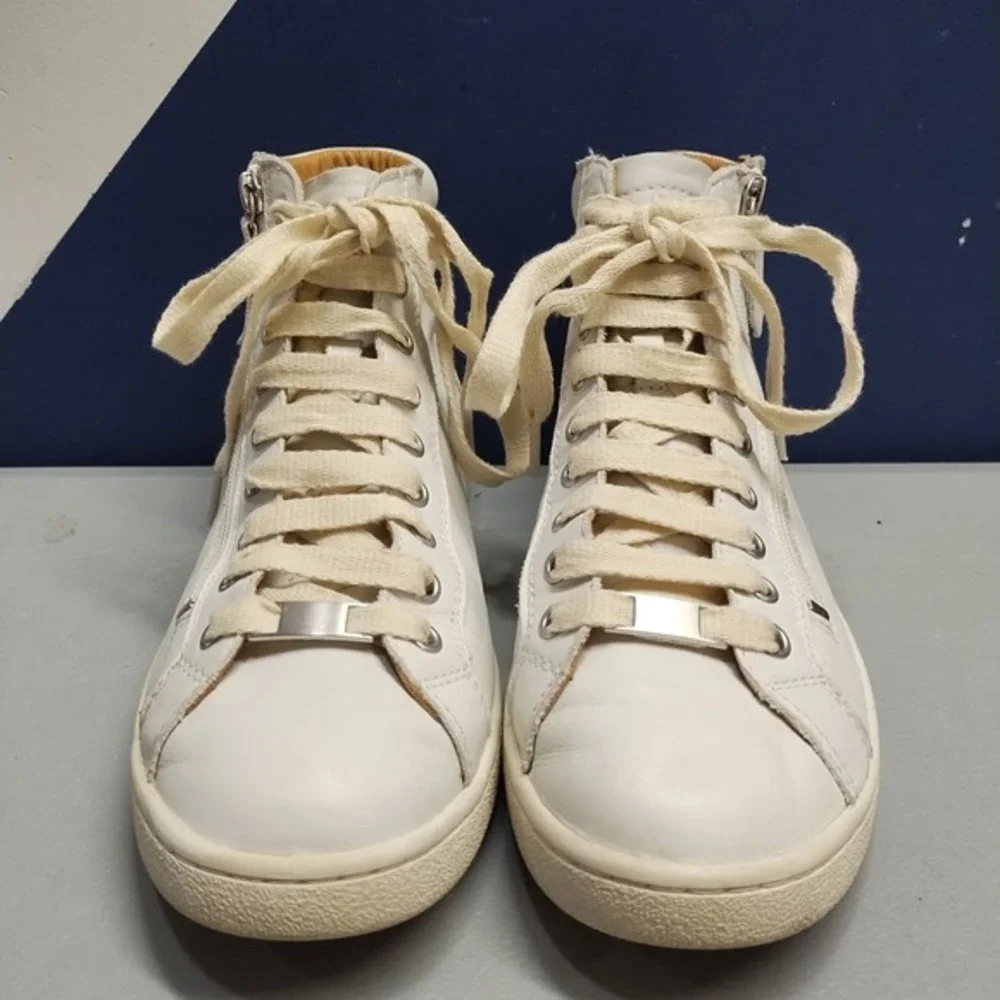 UGG Olive High Top‎ Sneakers Mens US 9.5 White Athletic Comfort Side Zip 1019663